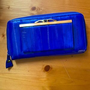 Royal blue  Eel Skin Wallet